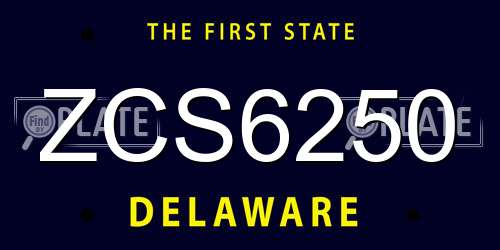 ZCS6250 Delaware License Plate
