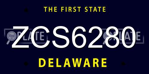 ZCS6280 Delaware License Plate