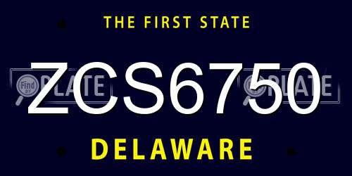 ZCS6750 Delaware License Plate