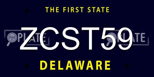 ZCST59 Delaware License Plate