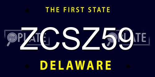 ZCSZ59 Delaware License Plate