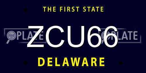 ZCU66 Delaware License Plate