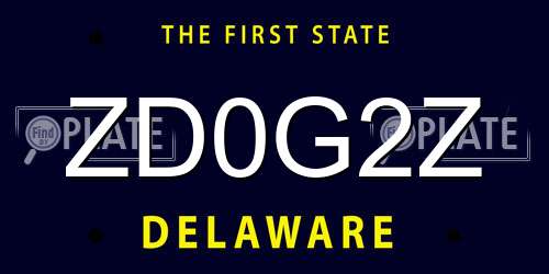 ZD0G2Z Delaware License Plate
