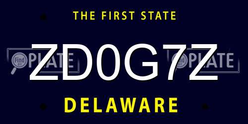 ZD0G7Z Delaware License Plate