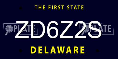 ZD6Z2S Delaware License Plate