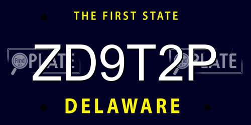 ZD9T2P Delaware License Plate