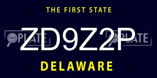 ZD9Z2P Delaware License Plate