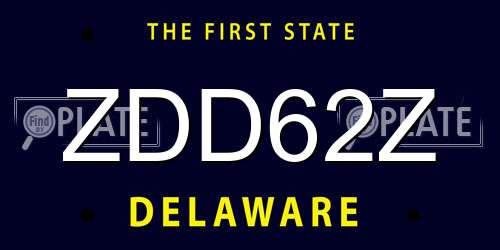 ZDD62Z Delaware License Plate