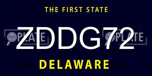ZDDG72 Delaware License Plate