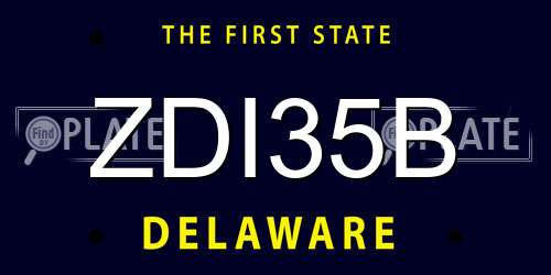 ZDI35B Delaware License Plate
