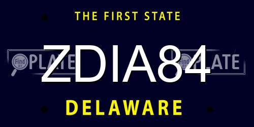ZDIA84 Delaware License Plate