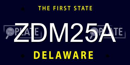 ZDM25A Delaware License Plate