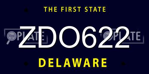 ZDO622 Delaware License Plate