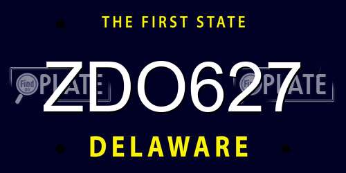 ZDO627 Delaware License Plate