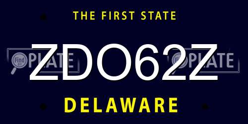 ZDO62Z Delaware License Plate