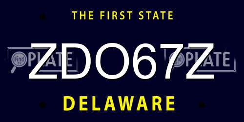 ZDO67Z Delaware License Plate