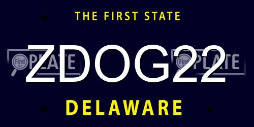 ZDOG22 Delaware License Plate
