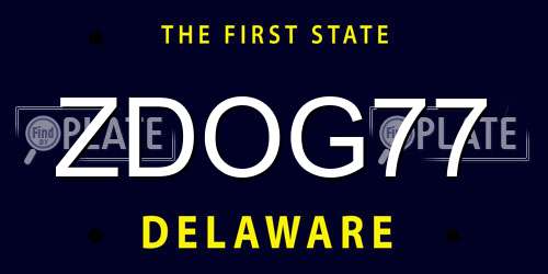 ZDOG77 Delaware License Plate