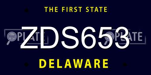 ZDS653 Delaware License Plate
