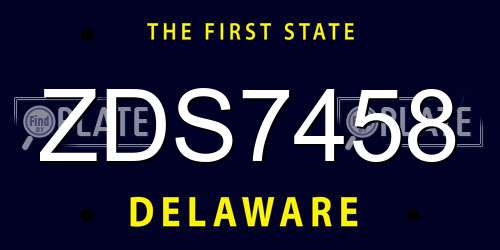 ZDS7458 Delaware License Plate