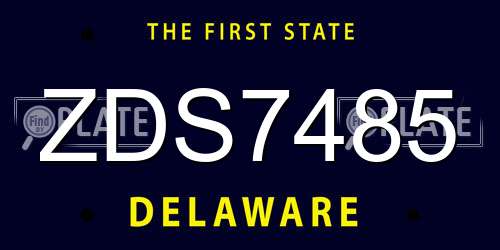 ZDS7485 Delaware License Plate