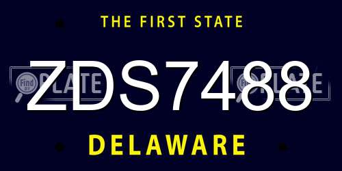 ZDS7488 Delaware License Plate