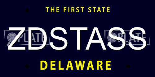 ZDSTASS Delaware License Plate