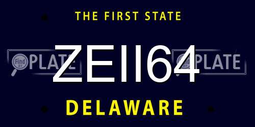 ZEII64 Delaware License Plate