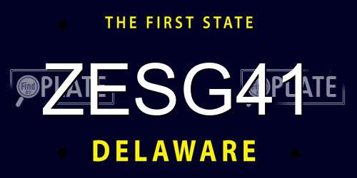 ZESG41 Delaware License Plate