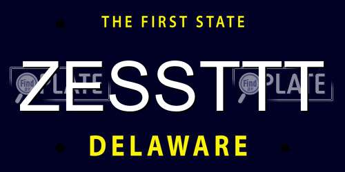 ZESSTTT Delaware License Plate