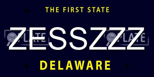 ZESSZZZ Delaware License Plate