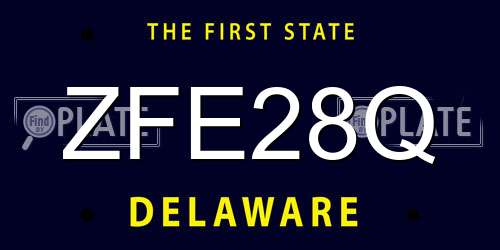 ZFE28Q Delaware License Plate