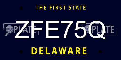 ZFE75Q Delaware License Plate
