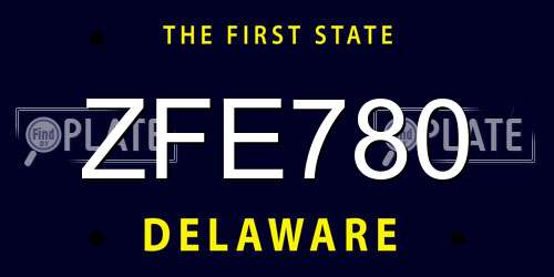 ZFE780 Delaware License Plate