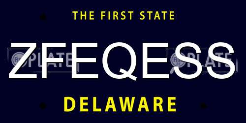 ZFEQESS Delaware License Plate