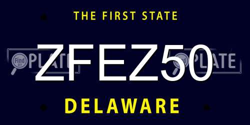 ZFEZ50 Delaware License Plate