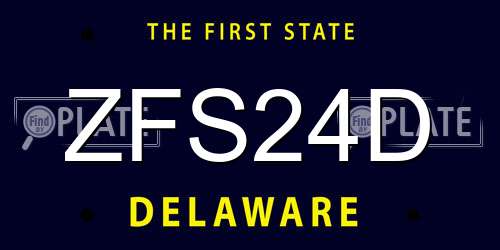 ZFS24D Delaware License Plate