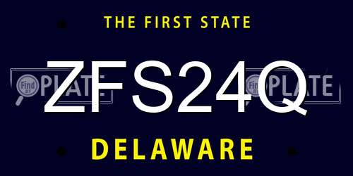 ZFS24Q Delaware License Plate