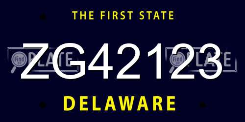 ZG42123 Delaware License Plate