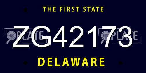 ZG42173 Delaware License Plate