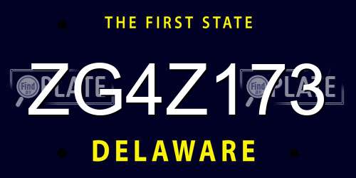 ZG4Z173 Delaware License Plate