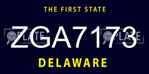 ZGA7173 Delaware License Plate