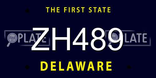 ZH489 Delaware License Plate