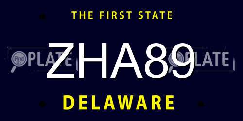 ZHA89 Delaware License Plate