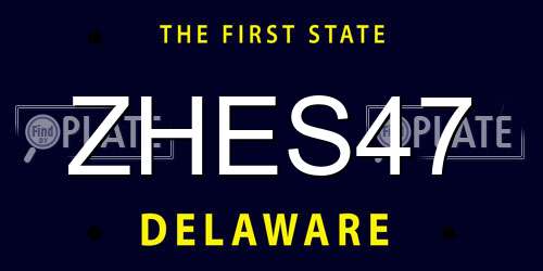 ZHES47 Delaware License Plate