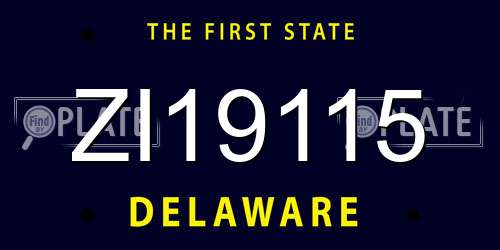 ZI19115 Delaware License Plate