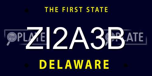 ZI2A3B Delaware License Plate