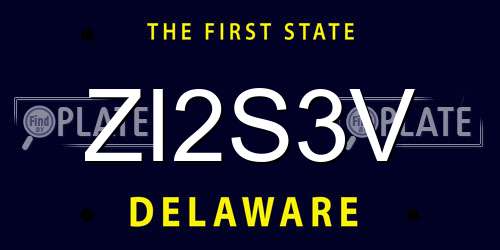ZI2S3V Delaware License Plate