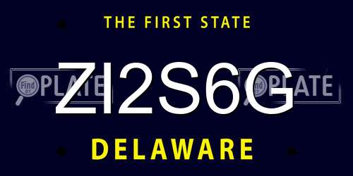 ZI2S6G Delaware License Plate
