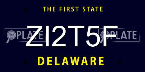 ZI2T5F Delaware License Plate